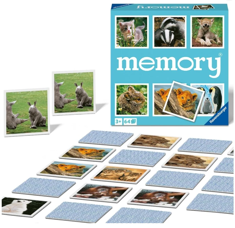 Ravensburger memory Tiere – Kartenspiel mit bunten Tierbildern